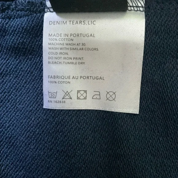 Denim Tears Black Cotton Wreath Shorts Size L NWT